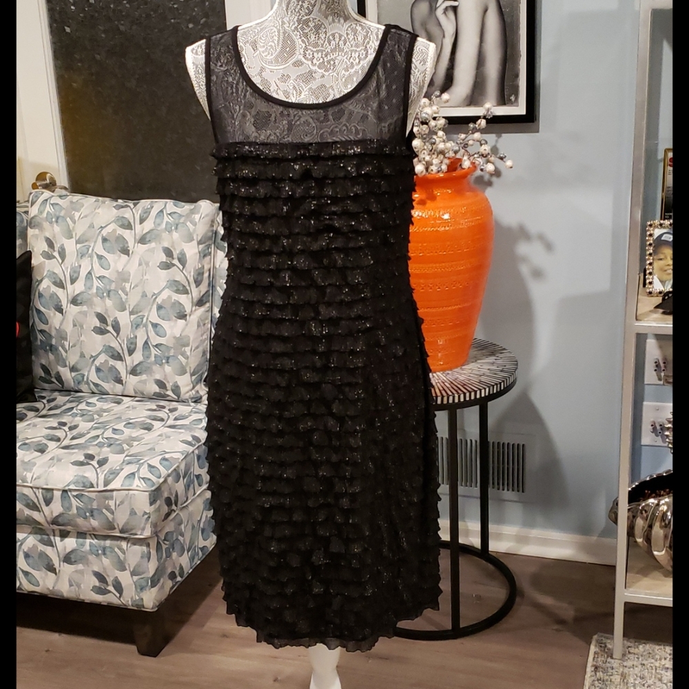 Connected Apparel Black Shimmer Dress